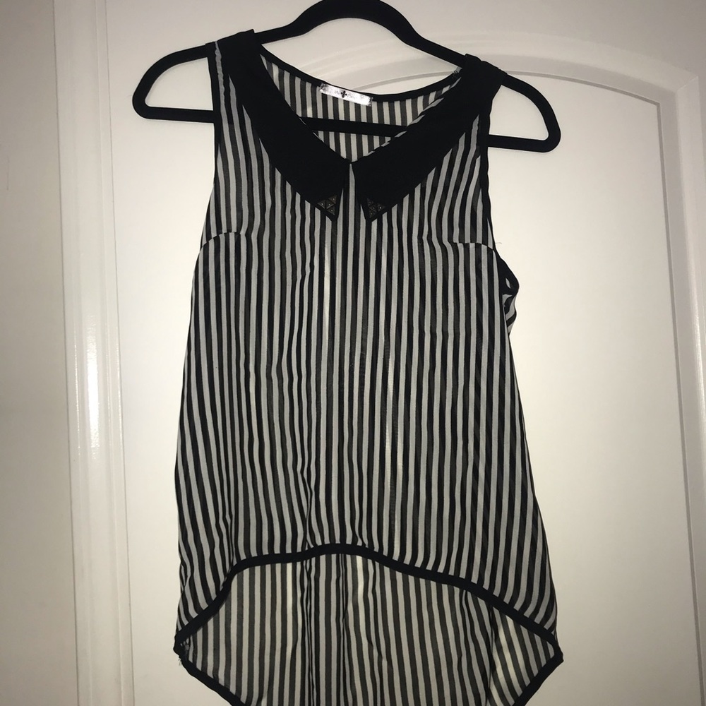 Black and White Striped Tank Top
